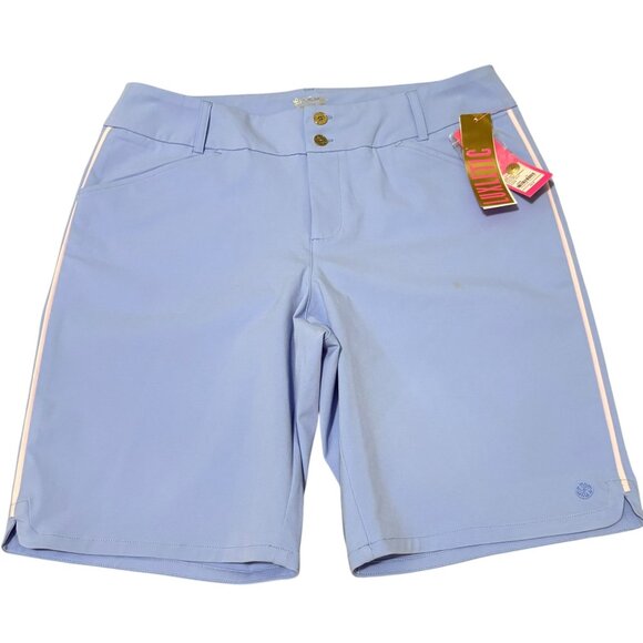 Lilly Pulitzer Womens UPF 50+ Fairway Performance Shorts Blue Peri Size 14 NWD - Picture 2 of 7